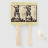 Golfer  Antiek Golfen Handwaaier (Voorkant en achterkant)