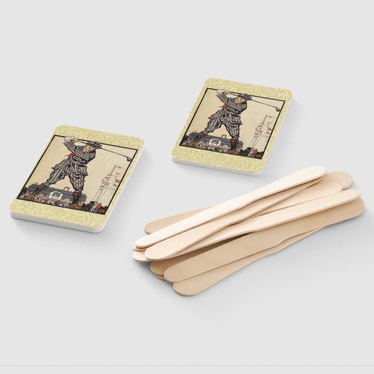 Golfer  Antiek Golfen Handwaaier (Niet-gemonteerd)