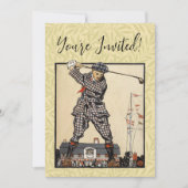 Golfer  Antiek Golfen Kaart (Voorkant)