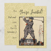 Golfer Antiek Golfen Kaart (Voorkant / Achterkant)