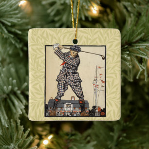 Golfer Antiek Golfen Keramisch Ornament