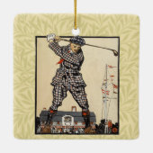 Golfer  Antiek Golfen Keramisch Ornament (Achterkant)
