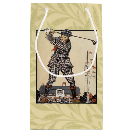 Golfer  Antiek Golfen Klein Cadeauzakje (Achterkant)