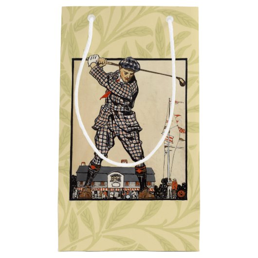 Golfer  Antiek Golfen Klein Cadeauzakje (Voorkant)