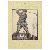 Golfer Antiek Golfen Klembord (Achterkant)