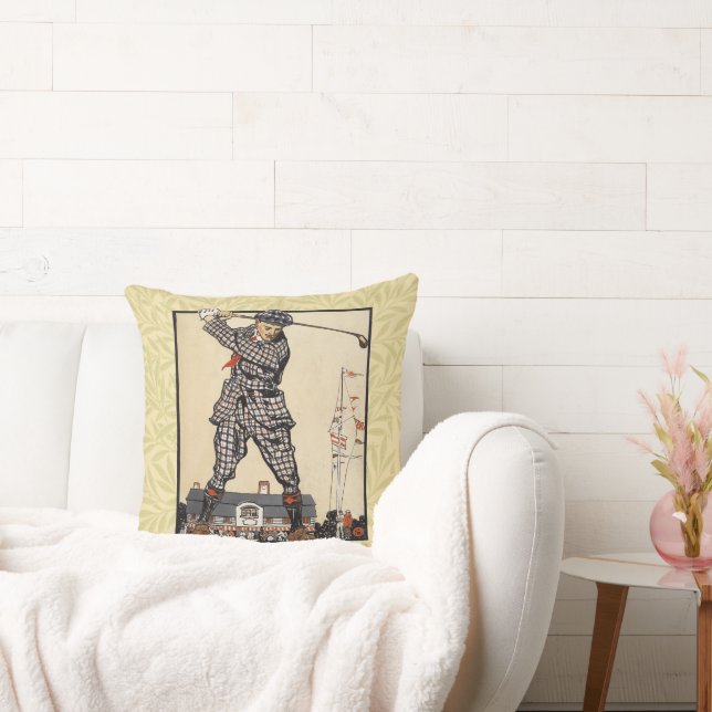 Golfer  Antiek Golfen Kussen (Bank)