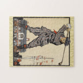 Golfer Antiek Golfen Legpuzzel (Horizontaal)