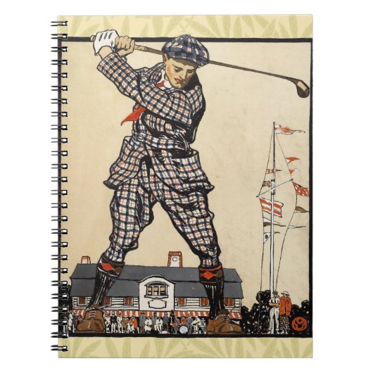 Golfer  Antiek Golfen Notitieboek (Voorkant)