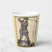 Golfer  Antiek Golfen Papieren Bekers (Achterkant)