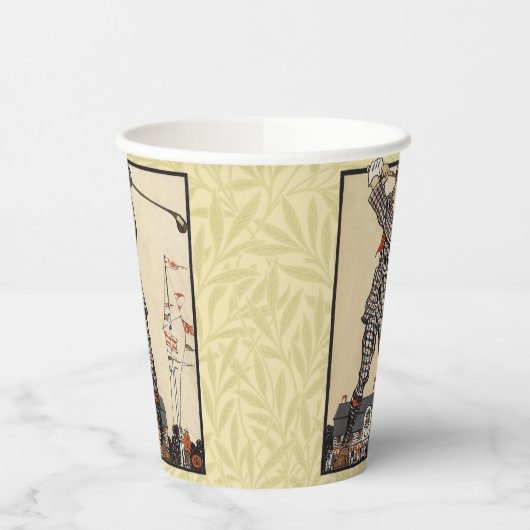 Golfer  Antiek Golfen Papieren Bekers (Links)