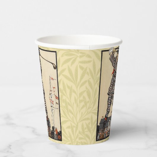 Golfer  Antiek Golfen Papieren Bekers (Rechts)