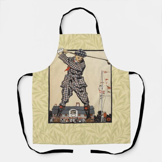 Golfer Antiek Golfen Schort (Voorkant)