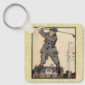 Golfer  Antiek Golfen Sleutelhanger (Voorkant)