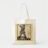 Golfer  Antiek Golfen Tote Bag (Voorkant)