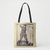 Golfer  Antiek Golfen Tote Bag (Voorkant)