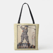 Golfer Antiek Golfen Tote Bag (Achterkant)