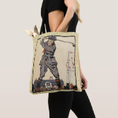 Golfer Antiek Golfen Tote Bag (Dichtbij)