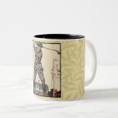 Golfer  Antiek Golfen Tweekleurige Koffiemok (Voorkant rechts)