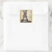 Golfer  Antiek Golfen Vierkante Sticker (Tas)