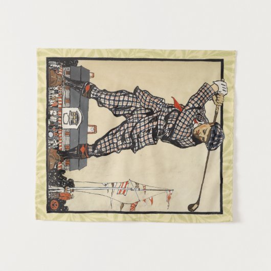 Golfer  Antiek Golfen Wandkleed (Voorkant (horizontaal))