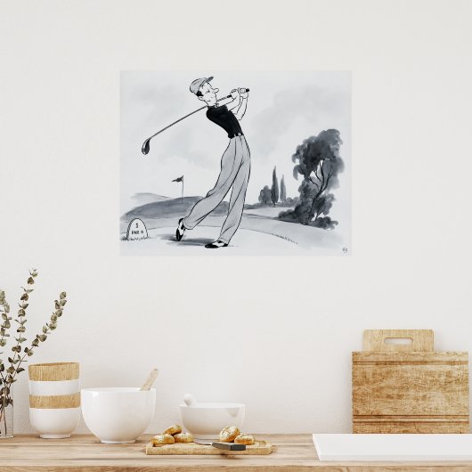 Golfer Archiefprint Poster (Keuken)
