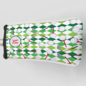 Golfer Argyle met patroon, monogram Golfheadcover (Voorkant)