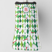 Golfer Argyle met patroon, monogram Golfheadcover (Draai 90)