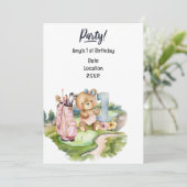 Golfer Baby 1e Verjaardag Save the Date Kaart (Staand voorkant)