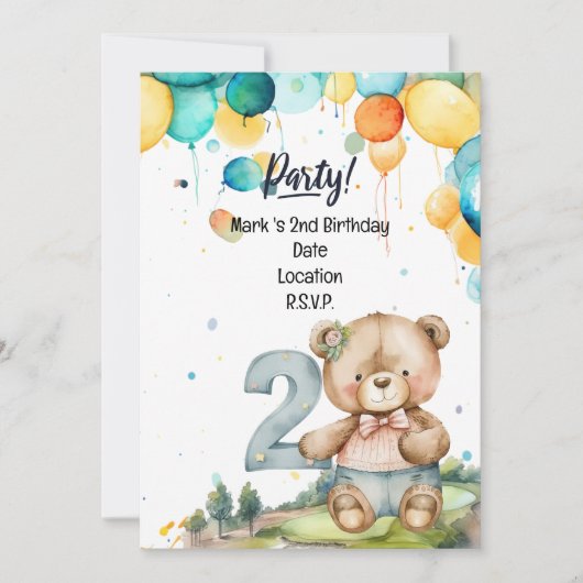 Golfer Baby 2nd Birthday Save the Date Boy Kaart (Voorkant)