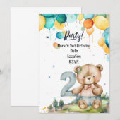 Golfer Baby 2nd Birthday Save the Date Boy Kaart (Voorkant / Achterkant)