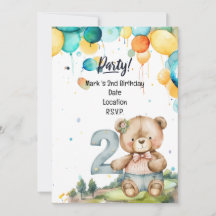 Golfer Baby 2nd Birthday Save the Date Boy