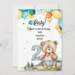 Golfer Baby 2nd Birthday Save the Date Boy Kaart