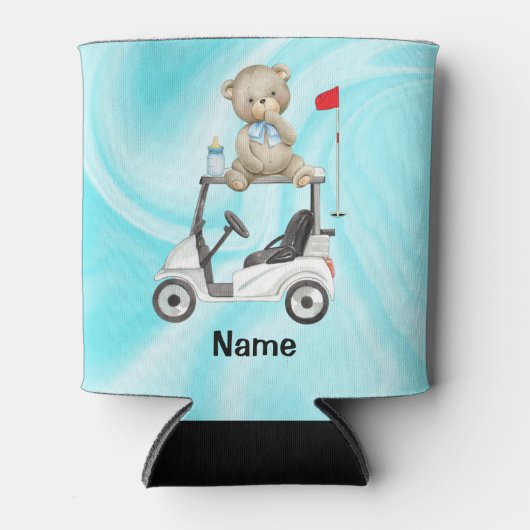 Golfer Baby Boy op golfkar voor Baby shower feest Blikjeskoeler (Voorkant)
