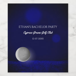 Golfer Bachelor party blauwe golfbal golfbaan Wijn Etiket