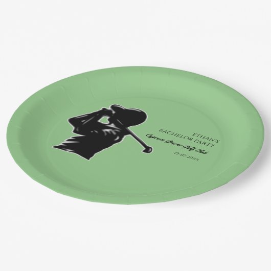 Golfer Bachelor Party Golfreis Klassiek Stijlvol Papieren Bordje (Gekanteld)