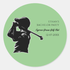 Golfer Bachelor Party Golfreis Klassiek Stijlvol Ronde Sticker
