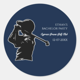 Golfer Bachelor Party Golfreis Klassiek Stijlvol Ronde Sticker