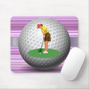 Golfer Ball Golf Stripe Muismat! Muismat