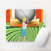 Golfer Ballen Groene Streep Muismat! Muismat (Met muis)