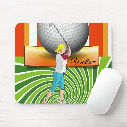 Golfer Ballen Groene Streep Muismat! Muismat (Met muis)
