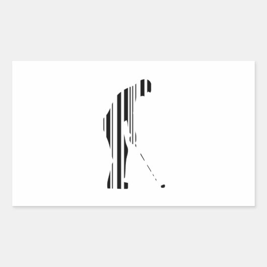 GOLFER BAR CODE Golf Golfing Sports Pattern Design Rechthoekige Sticker (Voorkant)