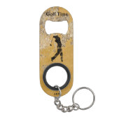 ** Golfer Bartender Ruw Goud en Tan Getextureerd Mini Flessenopener (Achterkant)