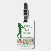 Golfer BEST DAD DOOR PAR 3 Persoonlijke foto Bagagelabel (Voorkant verticaal)