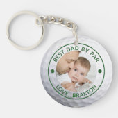 Golfer BEST DAD DOOR PAR Foto gepersonaliseerd Sleutelhanger (Voorkant)