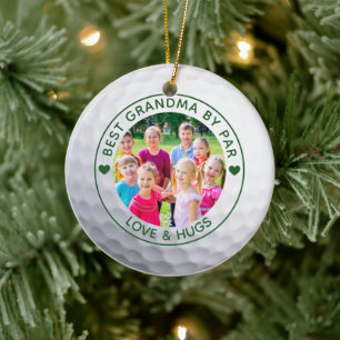 Golfer BEST GRANDMA BY PAR Photo Custom Keramisch Ornament