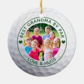 Golfer BEST GRANDMA BY PAR Photo Custom Keramisch Ornament (Achterkant)