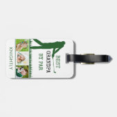 Golfer BEST GRANDPA DOOR PAR 3 Persoonlijke foto Bagagelabel (Achterkant horizontaal)