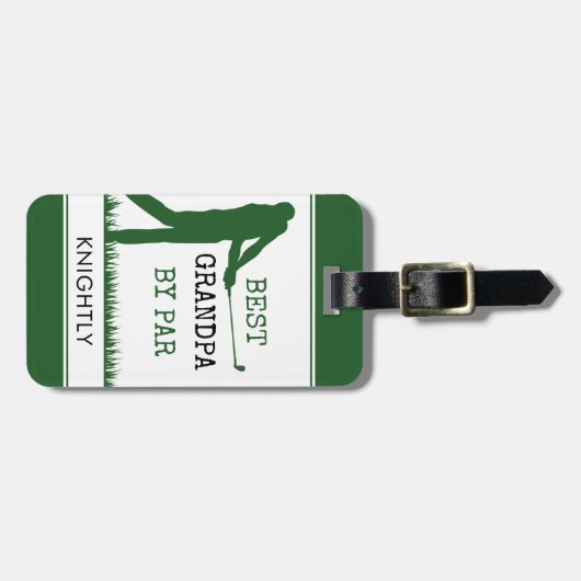 Golfer BEST GRANDPA DOOR PAR gepersonaliseerd Bagagelabel (Voorkant horizontaal)