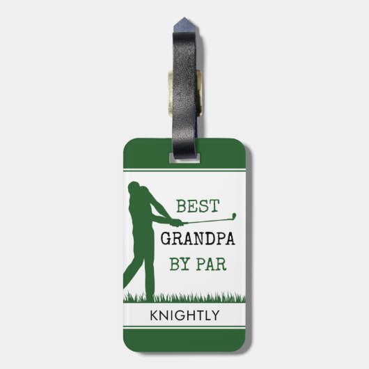 Golfer BEST GRANDPA DOOR PAR gepersonaliseerd Bagagelabel (Achterkant verticaal)