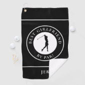 Golfer Best Vriendin by Par Monogram Sport Black Golfhanddoek (Insitu)